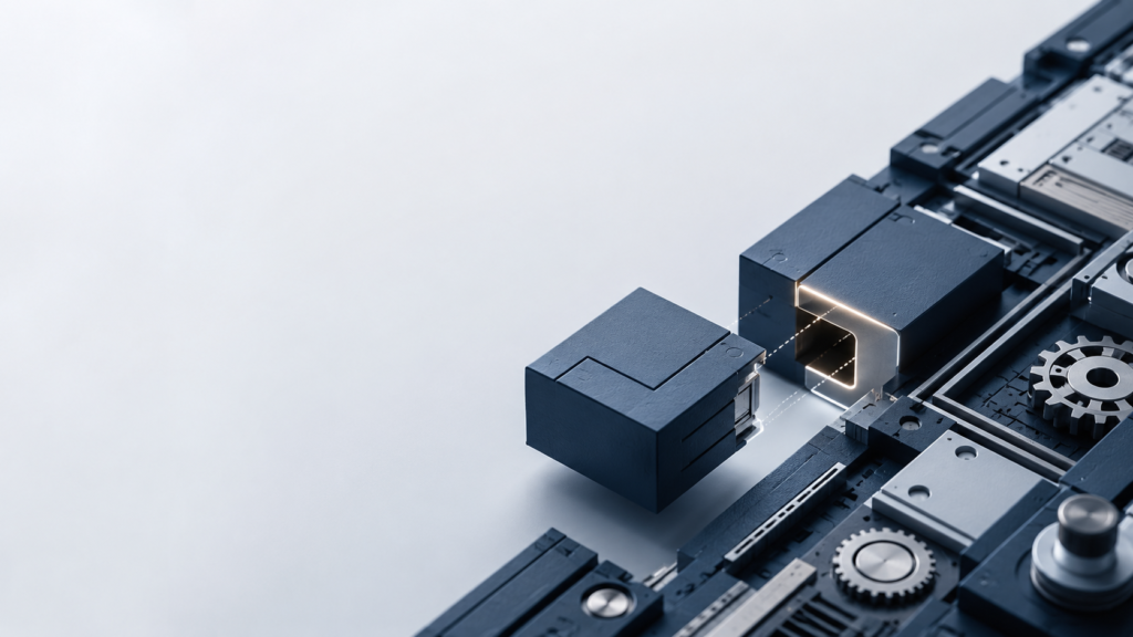Modular Precision Assembly in Blue Gray